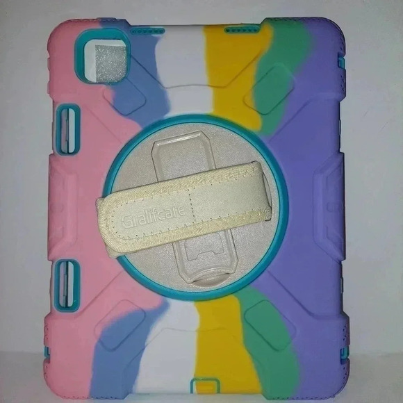 Gralifcare Multicolored iPad pro 11 Case w/ adjustable Strap new open package. - Picture 3 of 9
